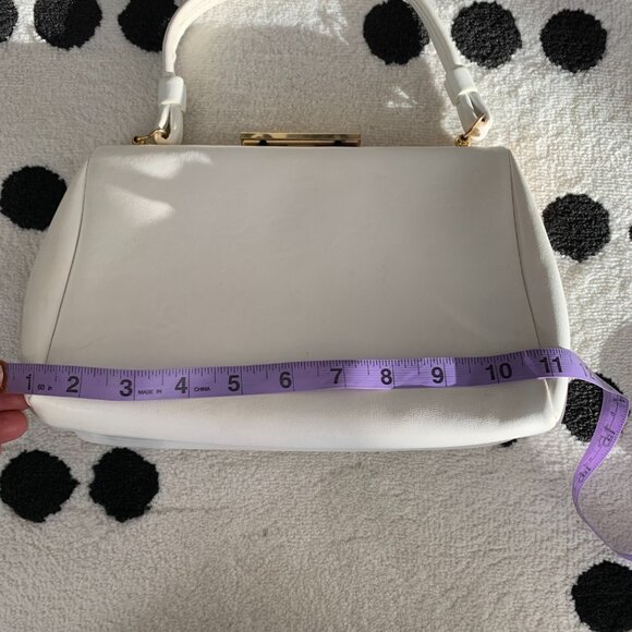 Vintage 50s Vinyl Faux Leather Top Handle Shoulder Bag Retro Handbag Purse - Picture 10 of 15